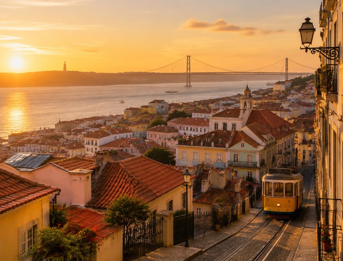 Lisboa ao pôr do sol